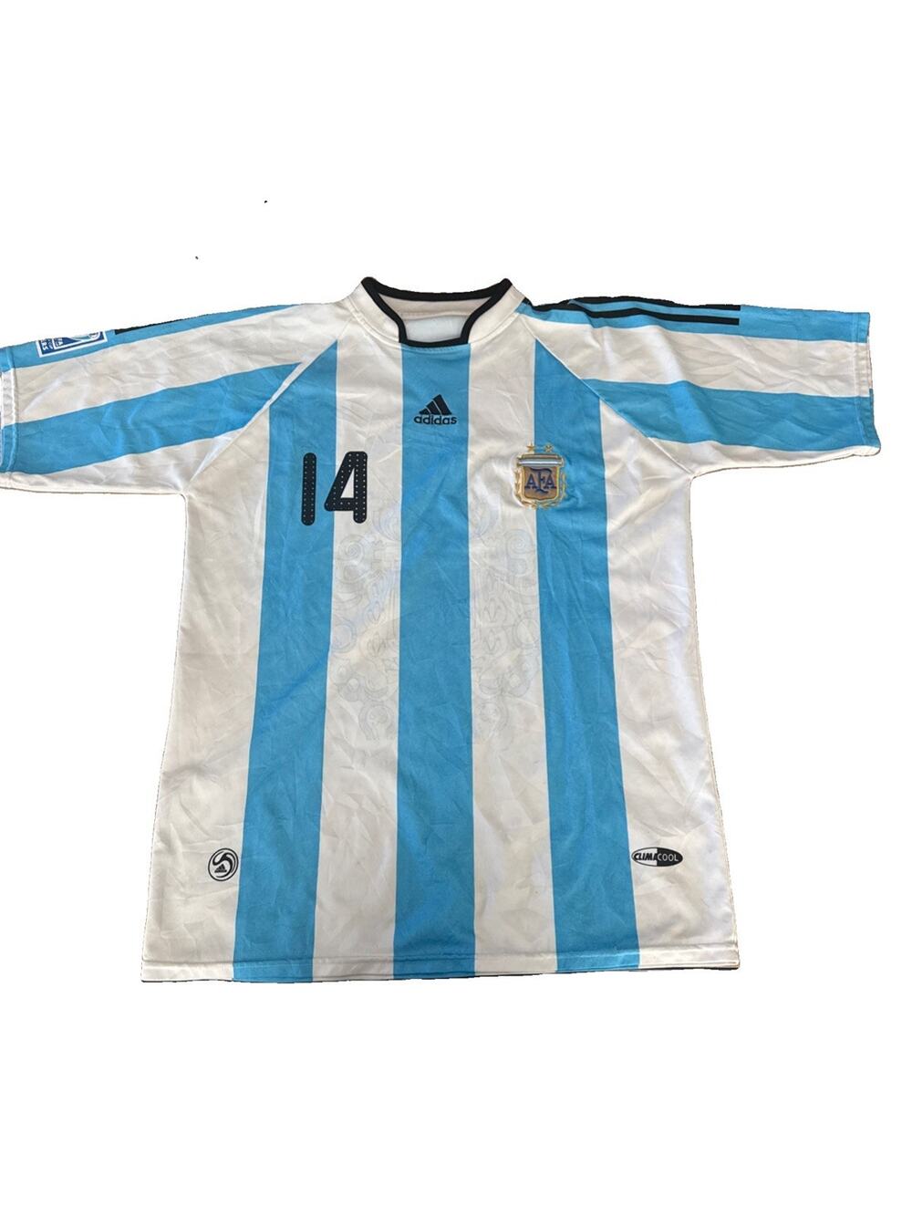 KNOCK OFF FAKE adidas Argentina 2010 FIFA World Cup Soccer Jersey Size SMALL